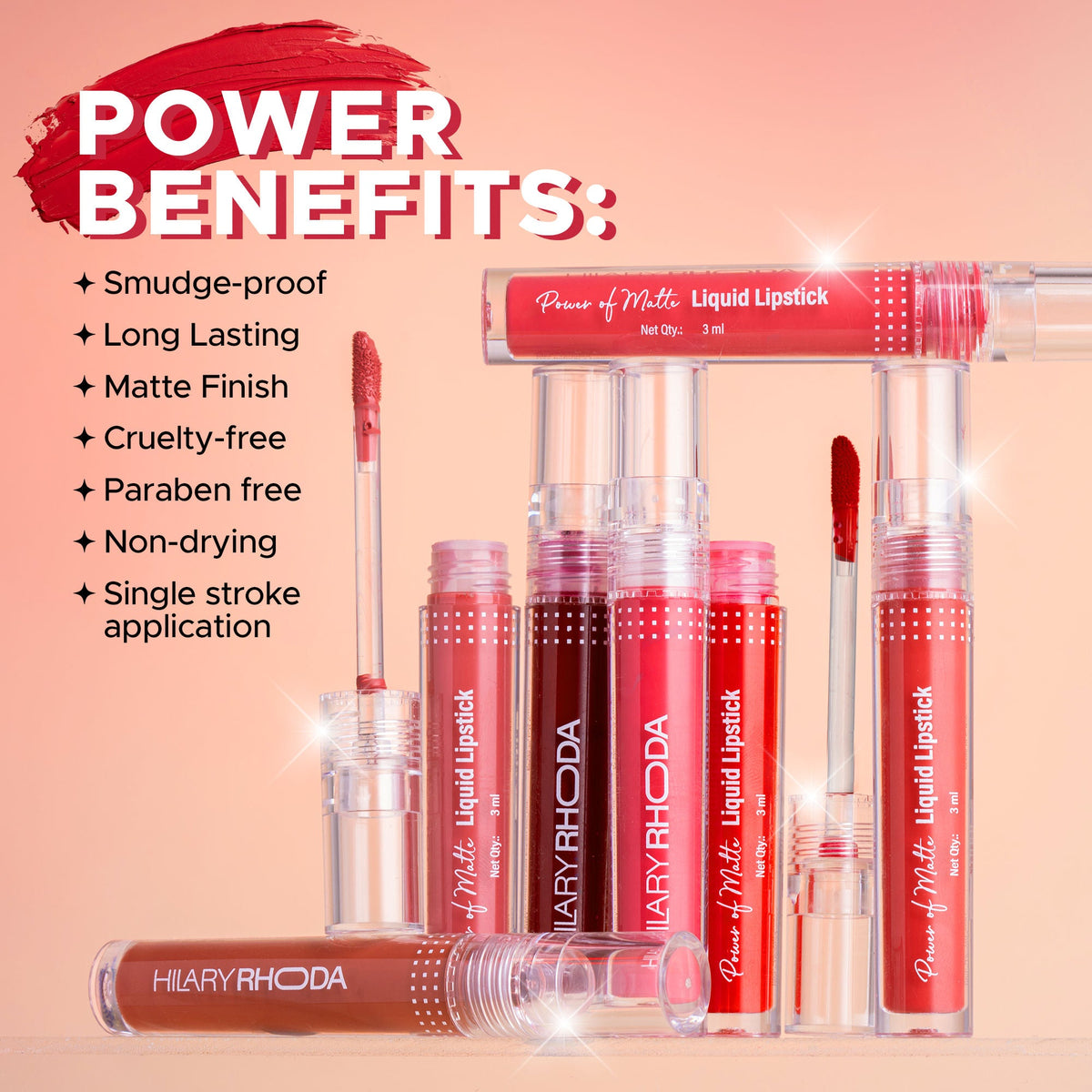 Hilary Rhoda Power Of Matte Liquid Lipstick - Dazzling Pink 15 | Grocsy