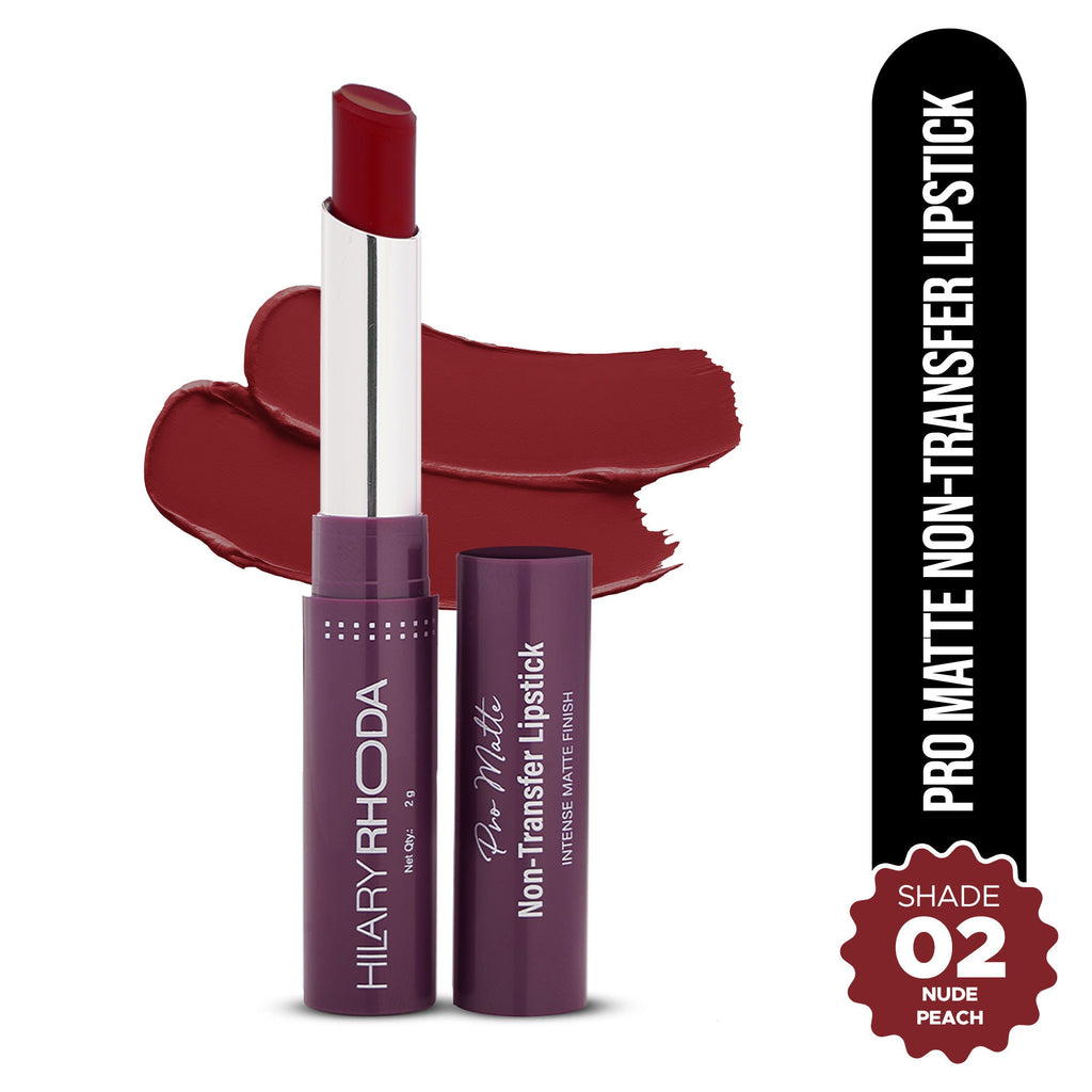 Hilary Rhoda Pro Matte Non-Transfer Waterproof Lipstick - Nude Peach 02 | Grocsy