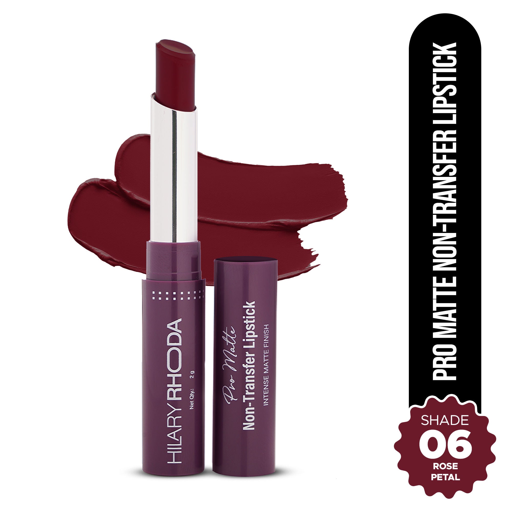 Hilary Rhoda Pro Matte Non-Transfer Waterproof Lipstick - Rose Petal 06 | Grocsy