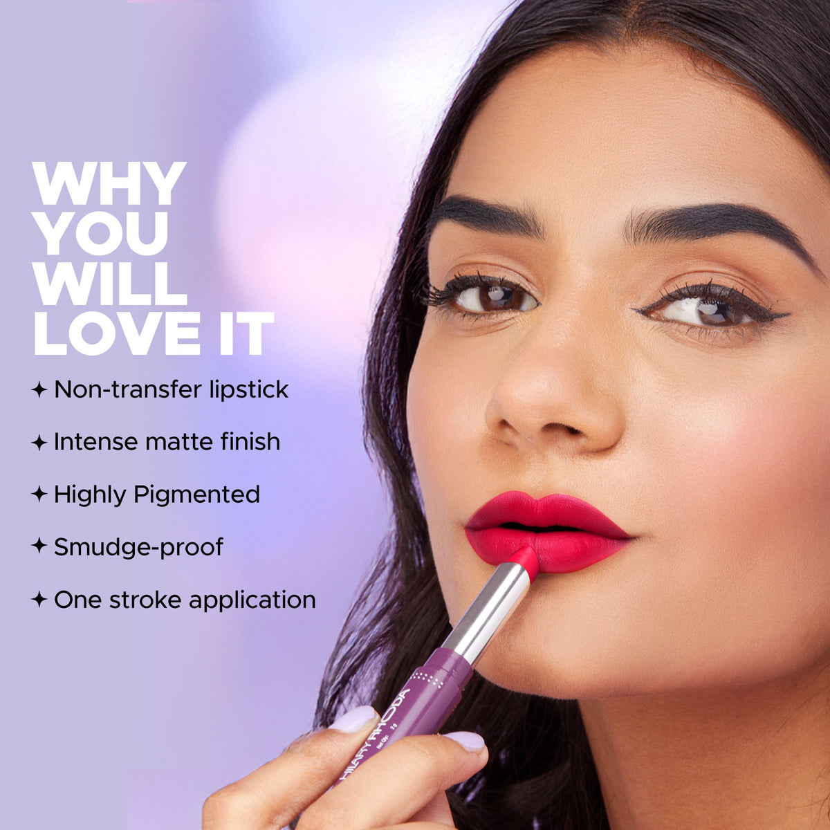 Hilary Rhoda Pro Matte Non-Transfer Waterproof Lipstick - Magent 07 | Grocsy
