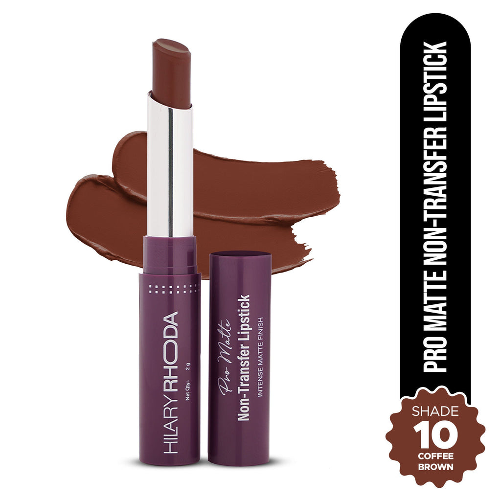Hilary Rhoda Pro Matte Non-Transfer Waterproof Lipstick - Coffee Brown 10 | Grocsy