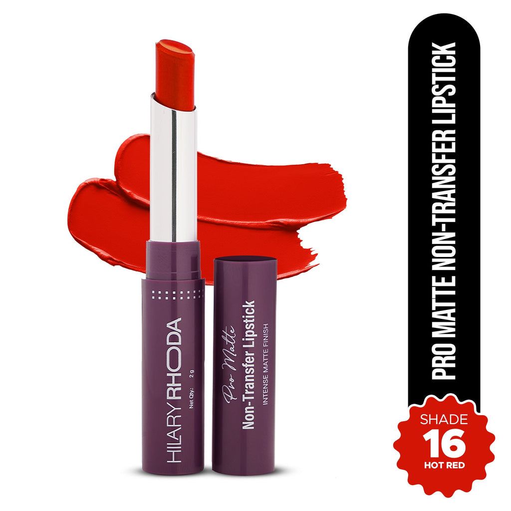 Hilary Rhoda Pro Matte Non-Transfer Waterproof Lipstick - Hot Red 16 | Grocsy