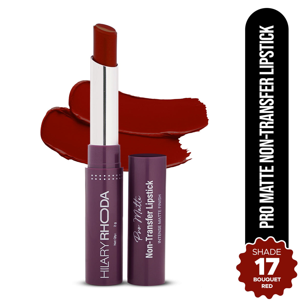 Hilary Rhoda Pro Matte Non-Transfer Waterproof Lipstick - Bouquet Red 17 | Grocsy