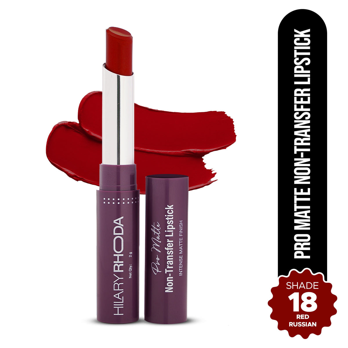 Hilary Rhoda Pro Matte Non-Transfer Waterproof Lipstick - Red Russian 18 | Grocsy