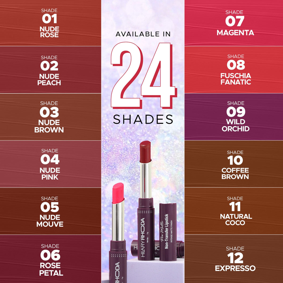 Hilary Rhoda Pro Matte Non-Transfer Waterproof Lipstick - Red Russian 18 | Grocsy