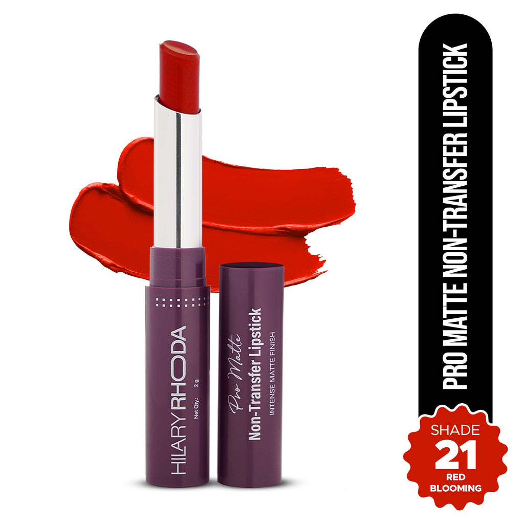 Hilary Rhoda Pro Matte Non-Transfer Waterproof Lipstick - Red Blooming 21 | Grocsy