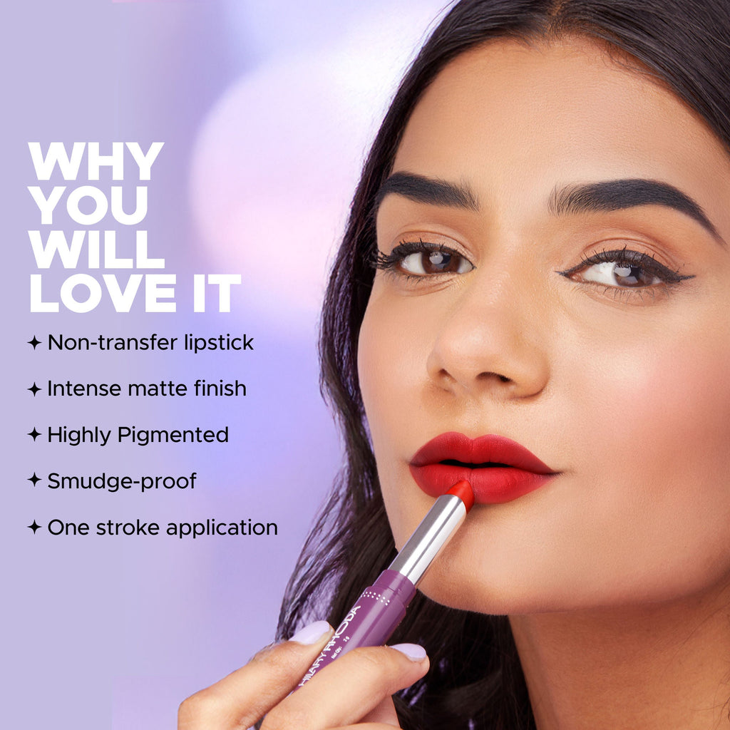 Hilary Rhoda Pro Matte Non-Transfer Waterproof Lipstick - Red Blooming 21 | Grocsy