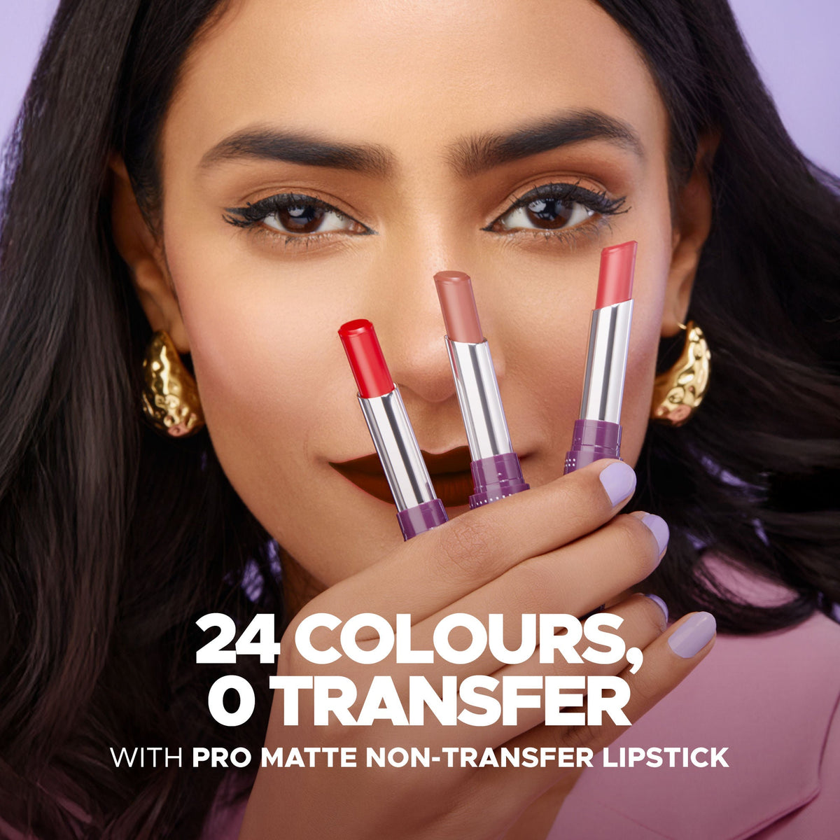 Hilary Rhoda Pro Matte Non-Transfer Waterproof Lipstick - Hot Plum 22 | Grocsy