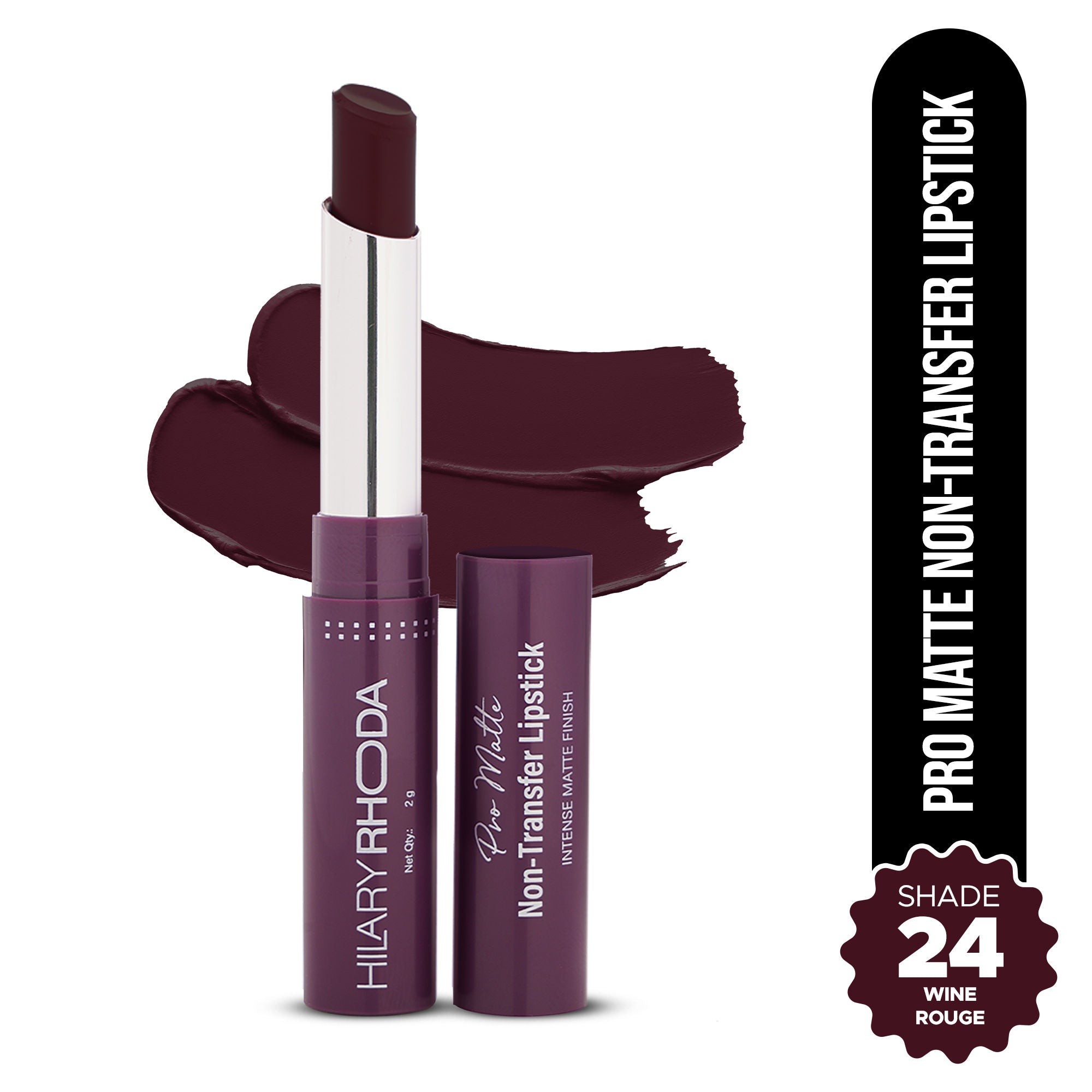 Hilary Rhoda Pro Matte Non-Transfer Waterproof Lipstick - Wine Rouge 24 | Grocsy