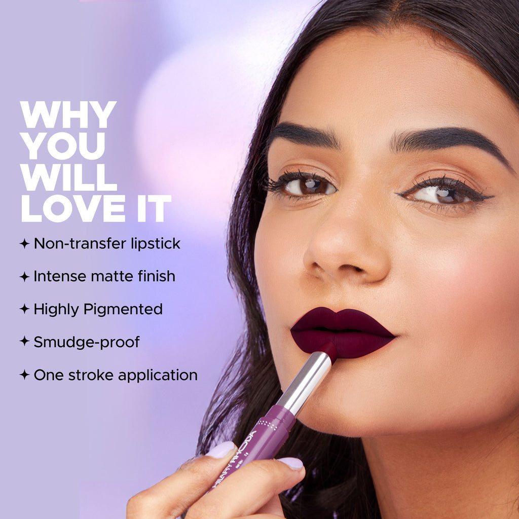 Hilary Rhoda Pro Matte Non-Transfer Waterproof Lipstick - Wine Rouge 24 | Grocsy