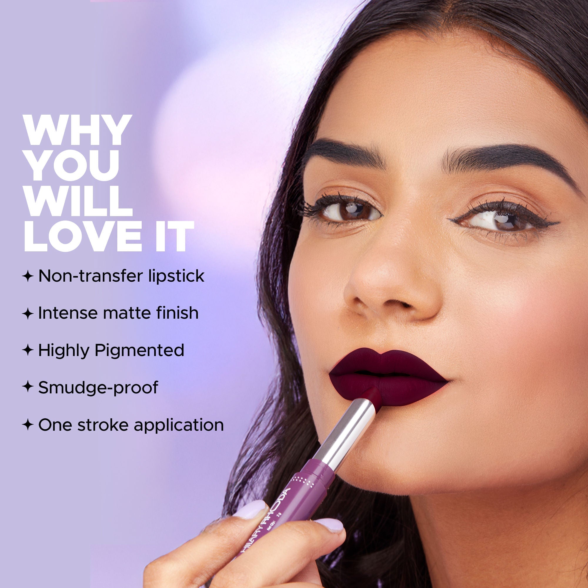 Hilary Rhoda Pro Matte Non-Transfer Waterproof Lipstick - Wine Rouge 24 | Grocsy
