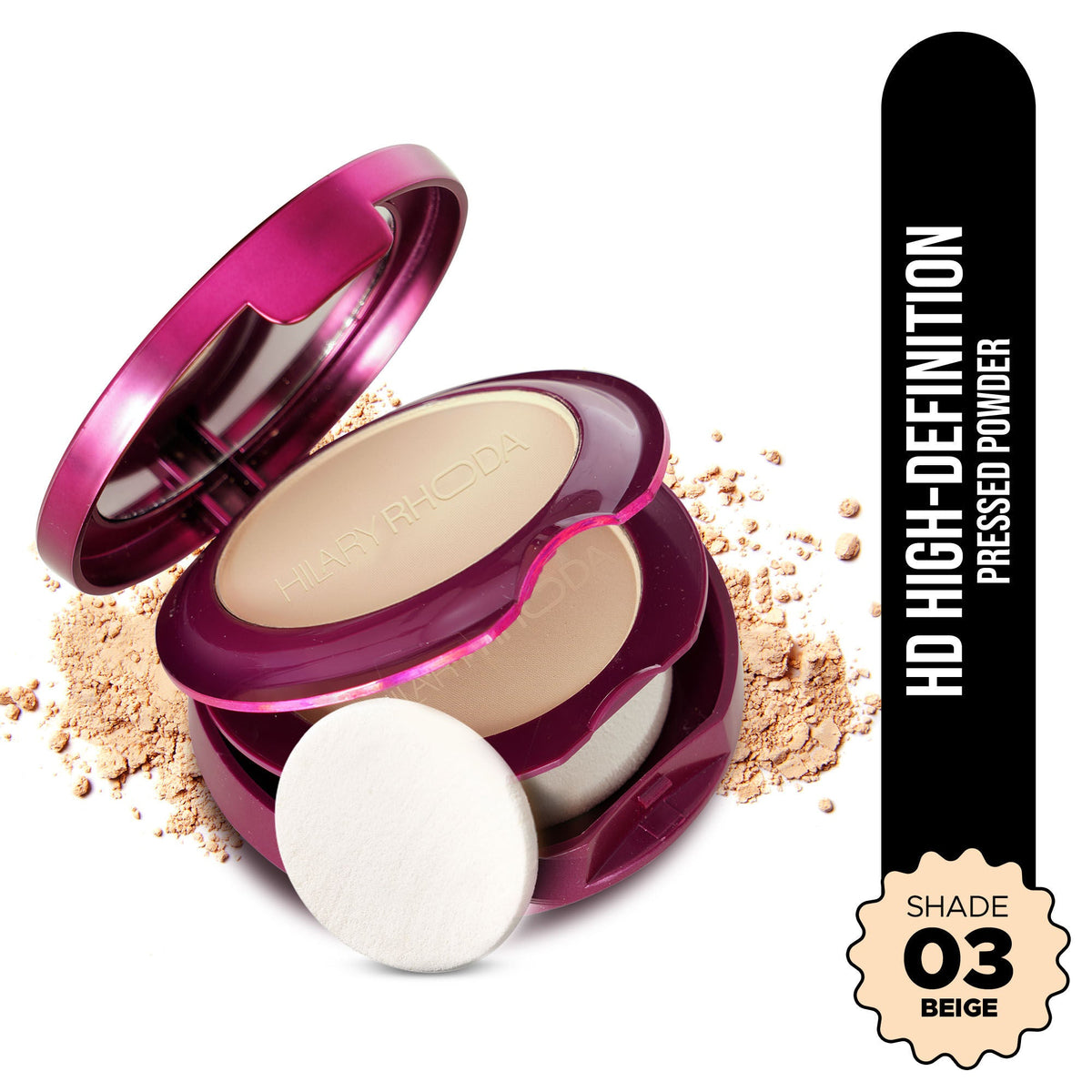 Hilary Rhoda HD High-Definition Matte Pressed Powder - Buff Beige 03 | Grocsy