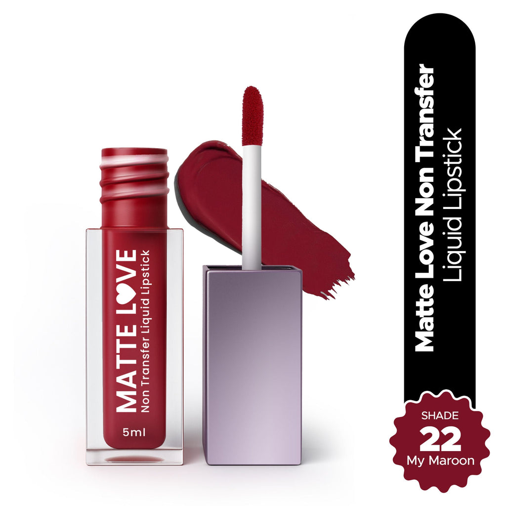 Hilary Rhoda Matte Love Non Transfer Liquid Lipstick - My Maroon 22 | Grocsy
