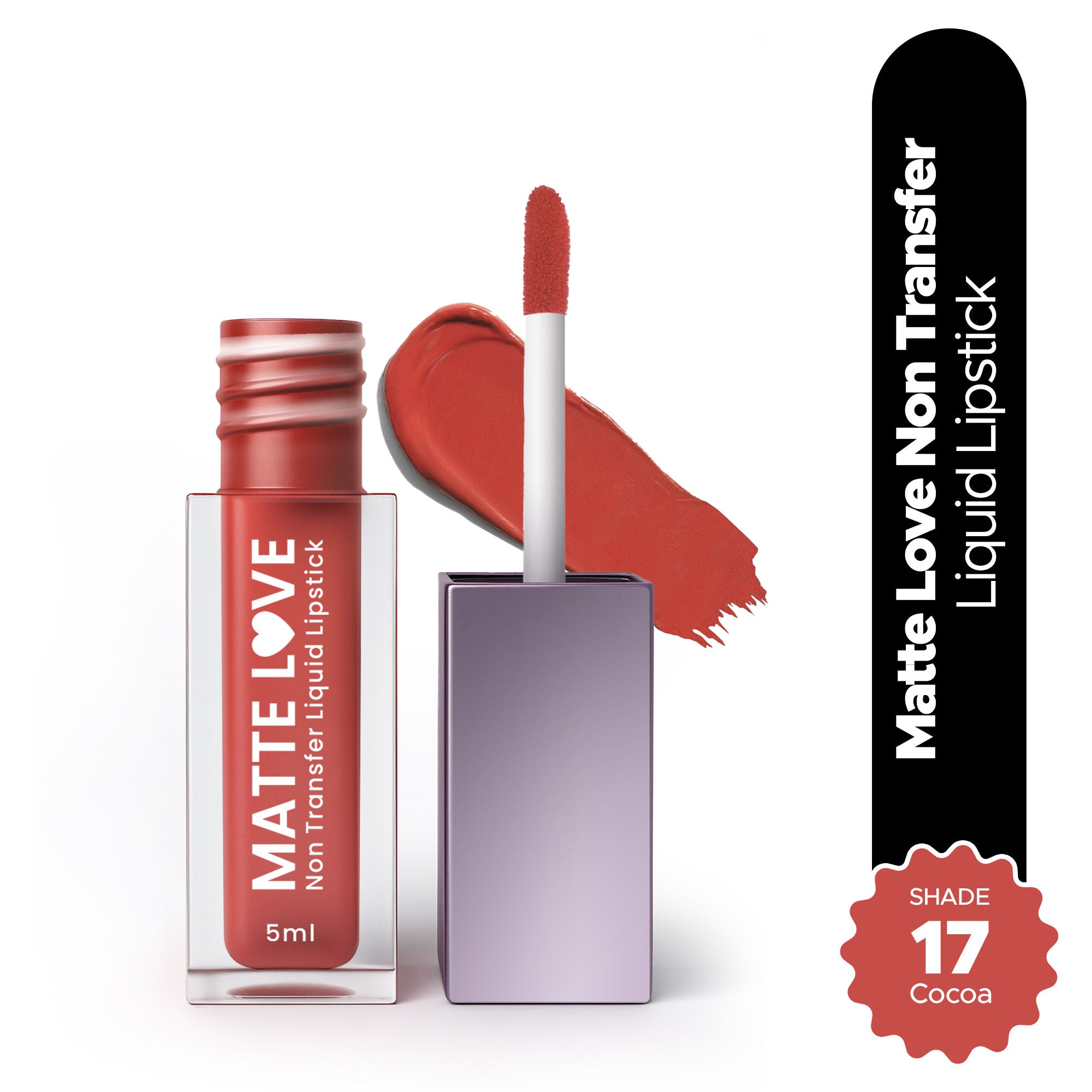 Hilary Rhoda Matte Love Non Transfer Liquid Lipstick - Cocoa 17 | Grocsy
