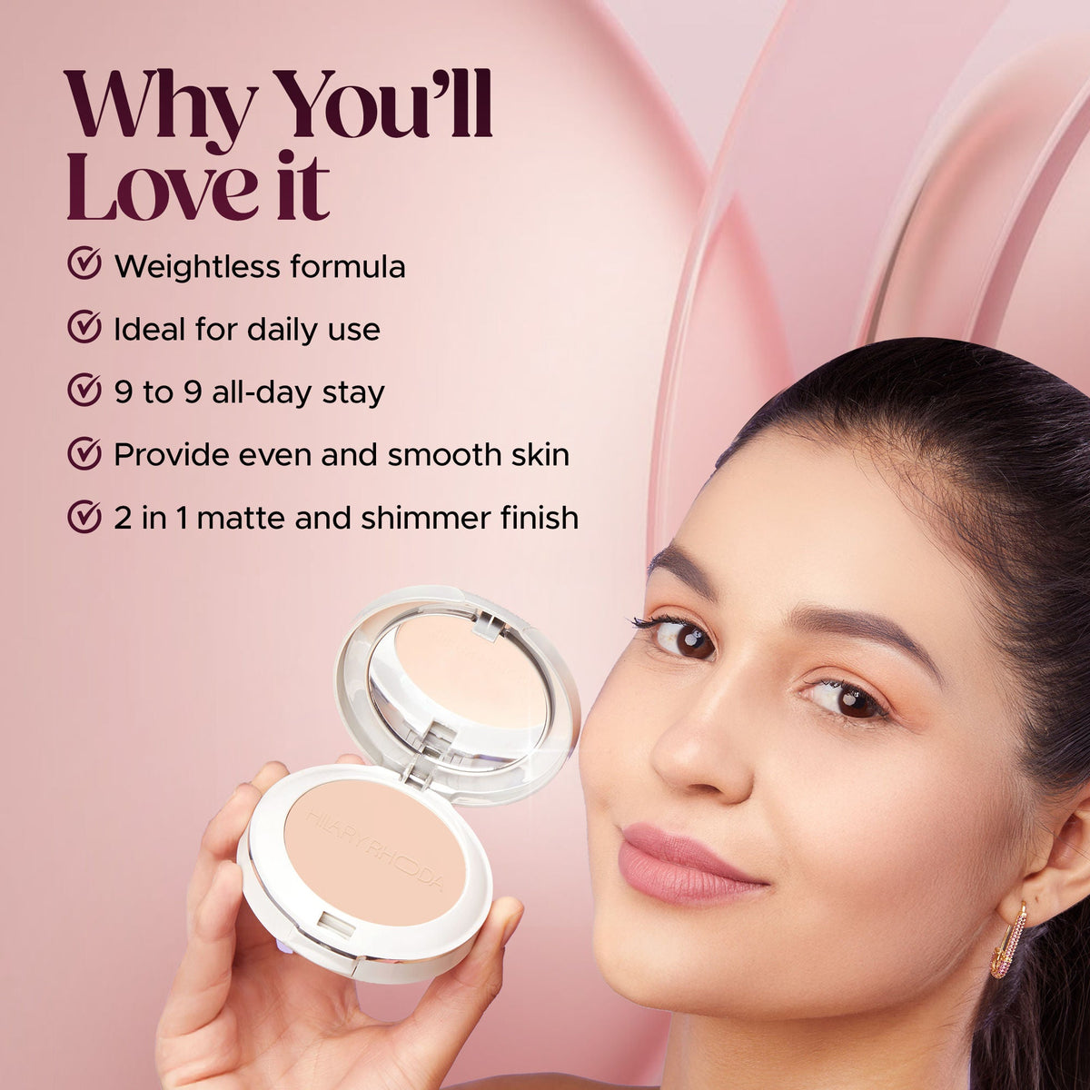 Hilary Rhoda Slay All Day Matte Compact - Beige 03 | Grocsy