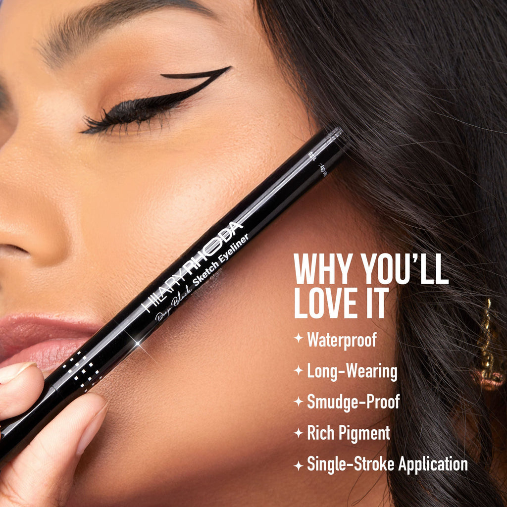 Hilary Rhoda Deep Black Sketch Waterproof Eyeliner | Grocsy