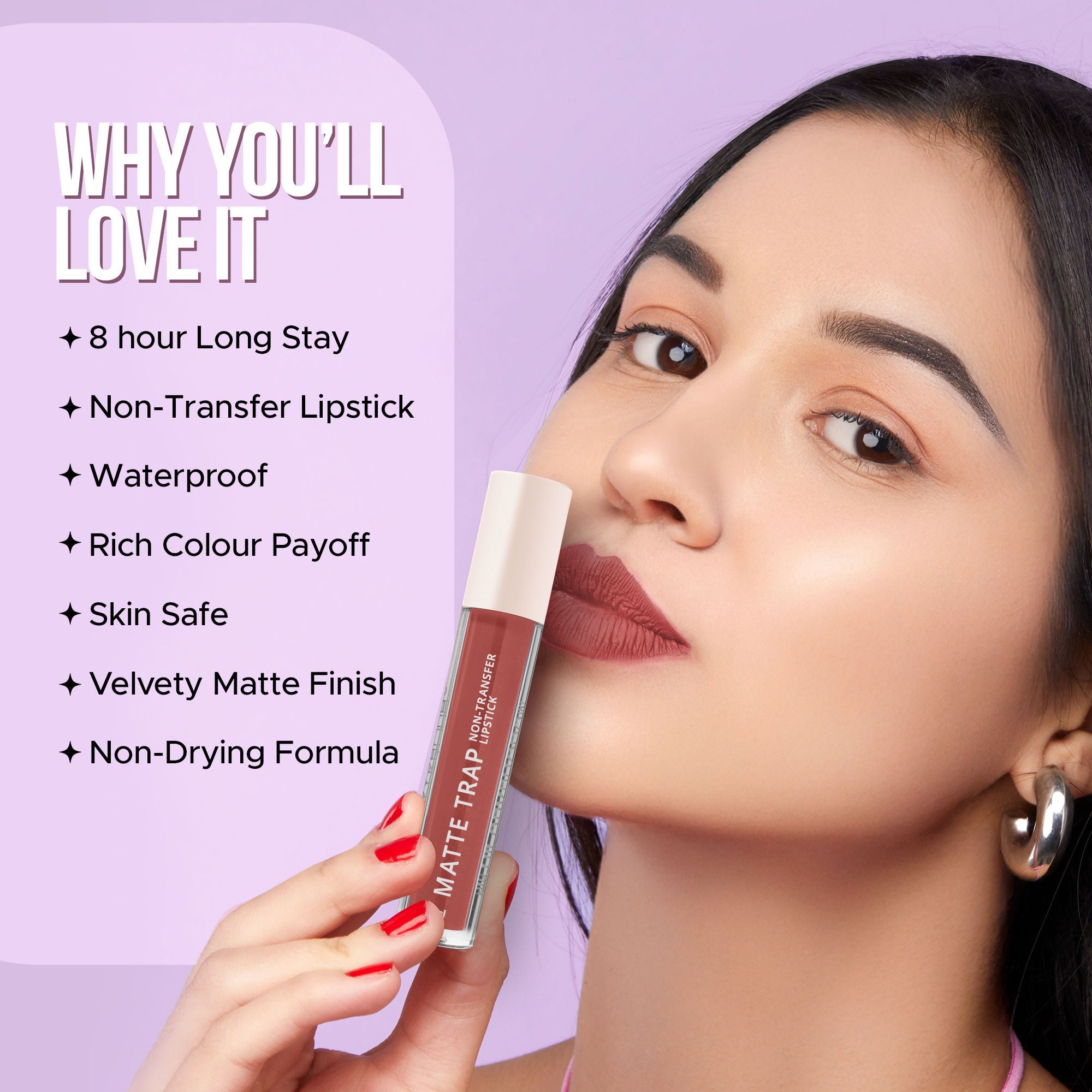 Hilary Rhoda Matte Trap Liquid Lipstick - Brown Nude 02 | Grocsy