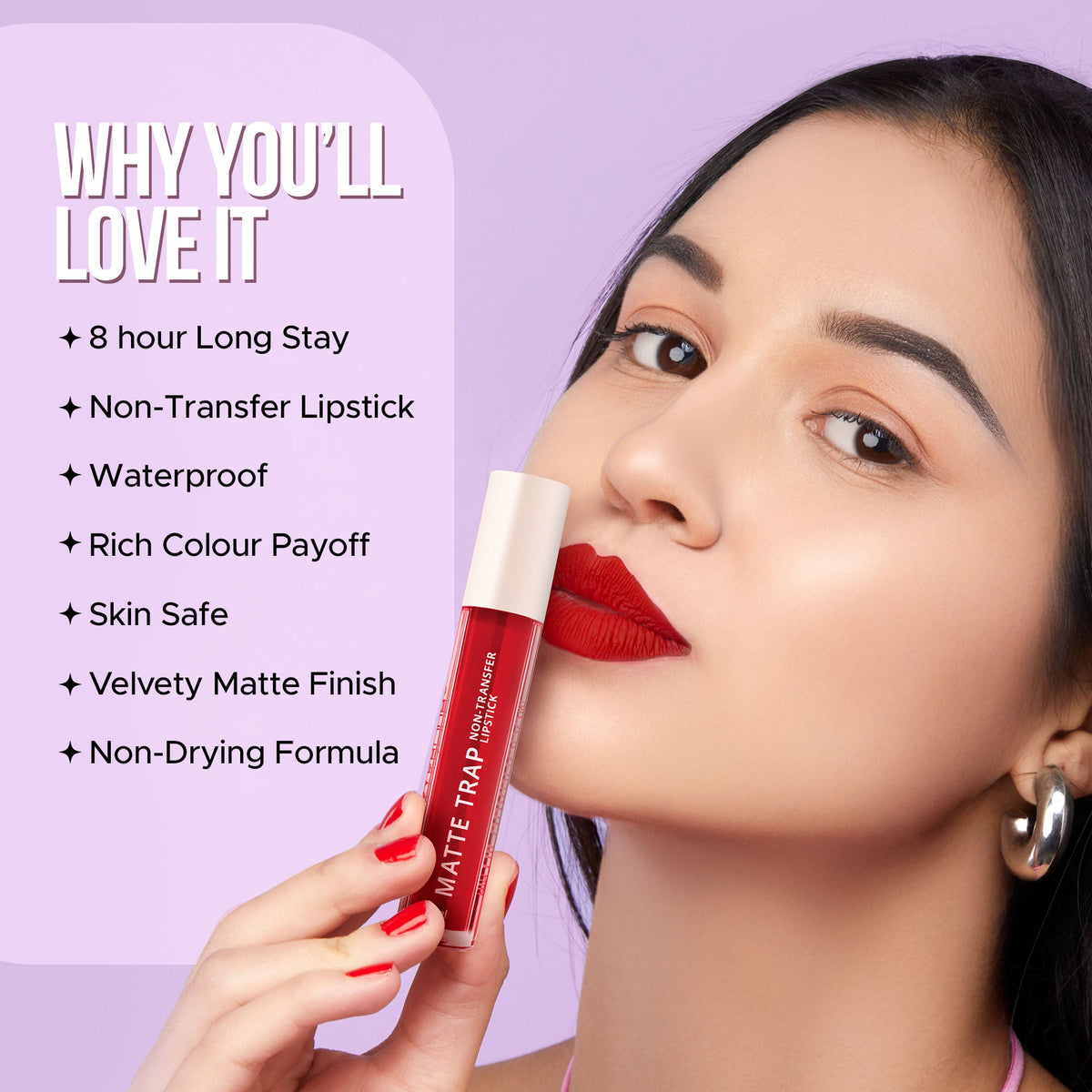 Hilary Rhoda Matte Trap Liquid Lipstick - Ambitious Red 21 | Grocsy