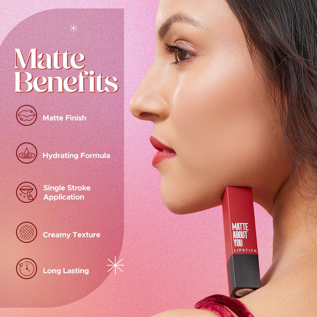 Hilary Rhoda Matte About You Lipstick - Scarlet Red 08 | Grocsy