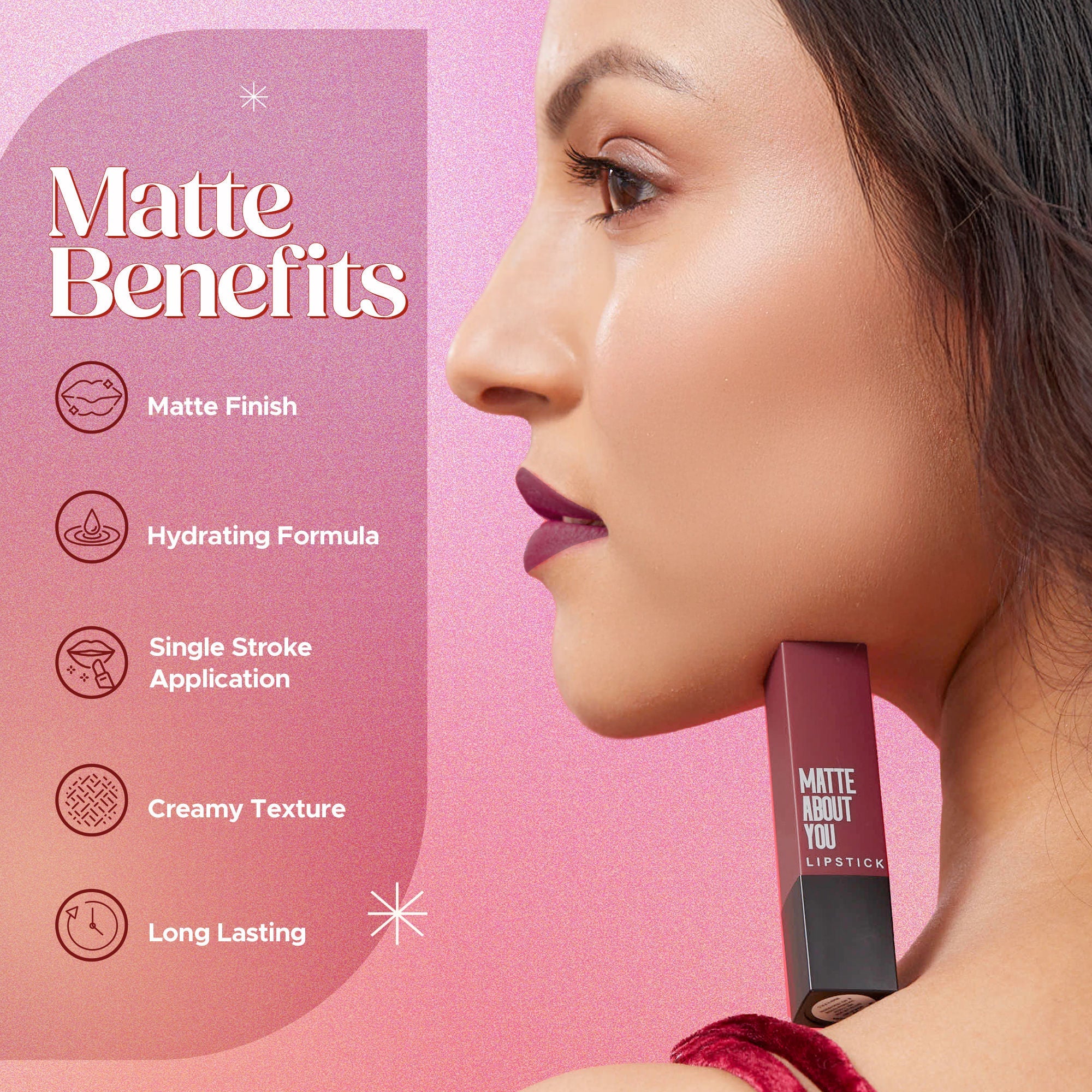 Hilary Rhoda Matte About You Lipstick - Divine Wine 09 | Grocsy