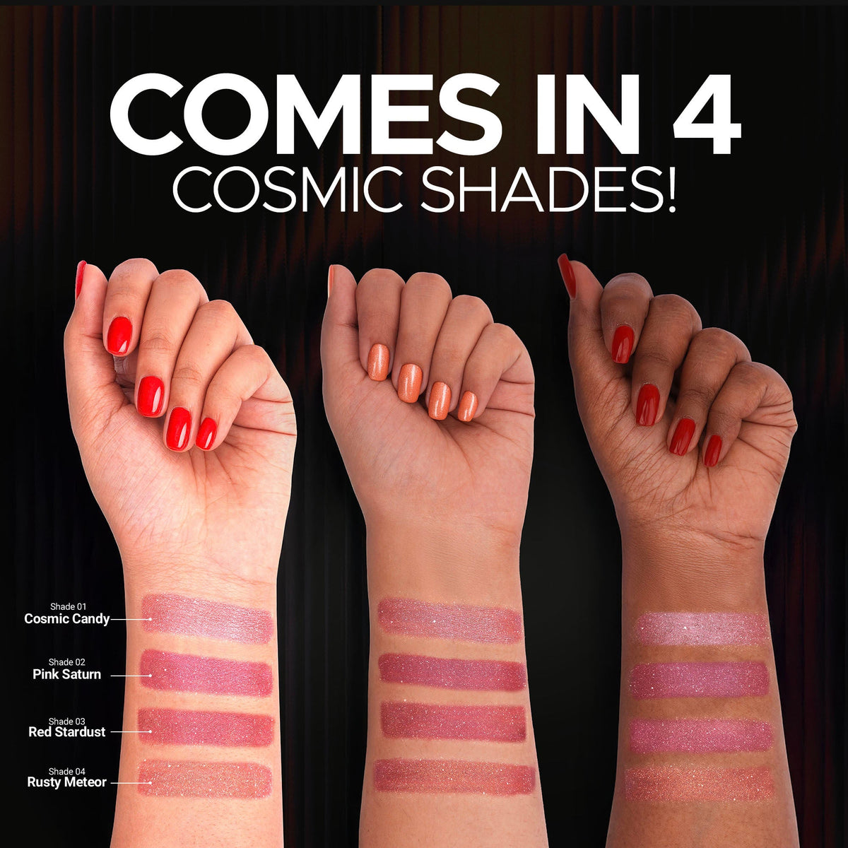 Hilary Rhoda Starlight Metallic Lipstick - Cosmic Candy 01 | Grocsy