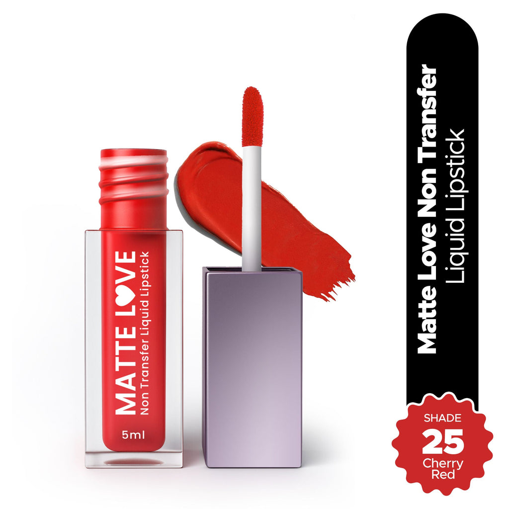 Hilary Rhoda Matte Love Non Transfer Liquid Lipstick - Cherry Red 25 | Grocsy