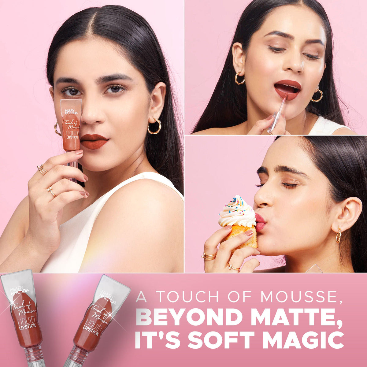 Hilary Rhoda Touch Of Mousse Waterproof Lipstick - Warm Mauve 04 | Grocsy
