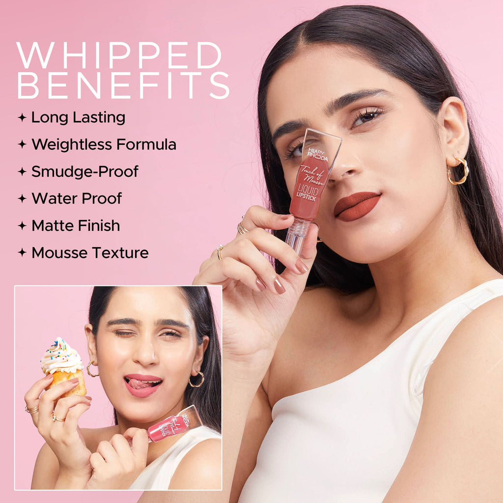 Hilary Rhoda Touch Of Mousse Waterproof Lipstick - Warm Mauve 04 | Grocsy