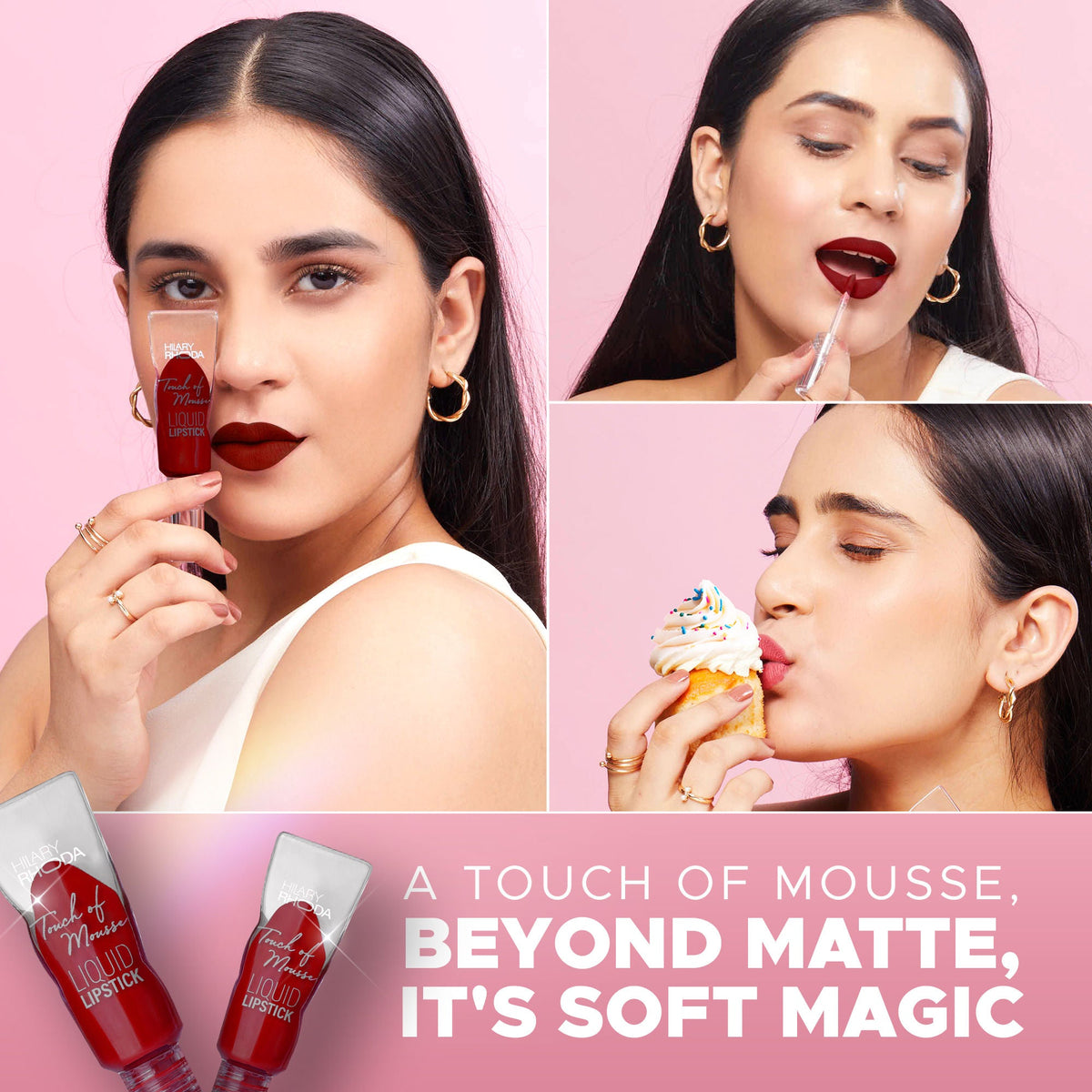 Hilary Rhoda Touch Of Mousse Waterproof Lipstick - Wild Wine 10 | Grocsy