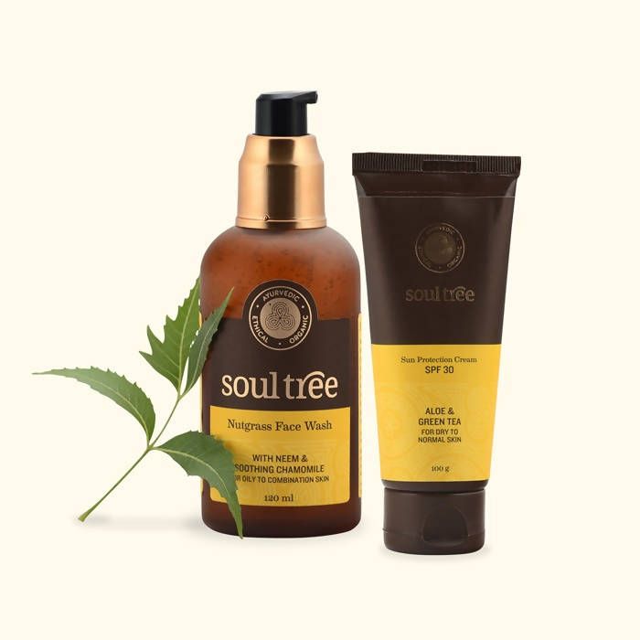 Soultree Nutgrass Face Wash & Sun Protection Cream Spf 30 Set | Grocsy