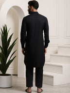 Sojanya Cotton Linen Kurta With Pyjamas | Grocsy
