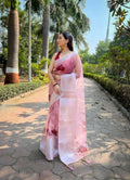 Vamsee Mehar Baby Pink Organza Saree | Grocsy