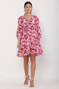 PAVONINE Maroon Color Flower Notch Midi For Girls | Grocsy