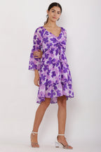 PAVONINE Purple Color Flower Notch Midi For Girls | Grocsy