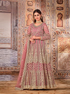 Anaita Light Purple Embroidered Net Anarkali Suit | Grocsy