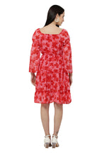 PAVONINE Red Color Flower Notch Midi For Girls | Grocsy