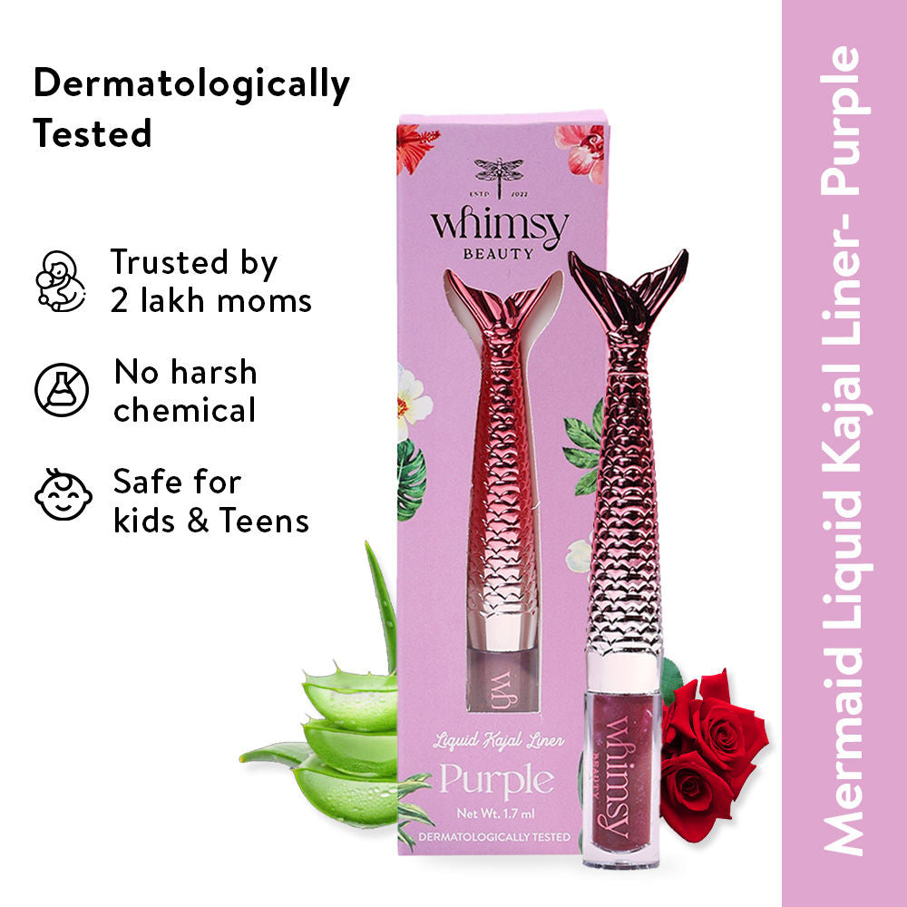 Whimsy Beauty Beauty Mermaid Liquid Kajal Liner - Purple | Grocsy