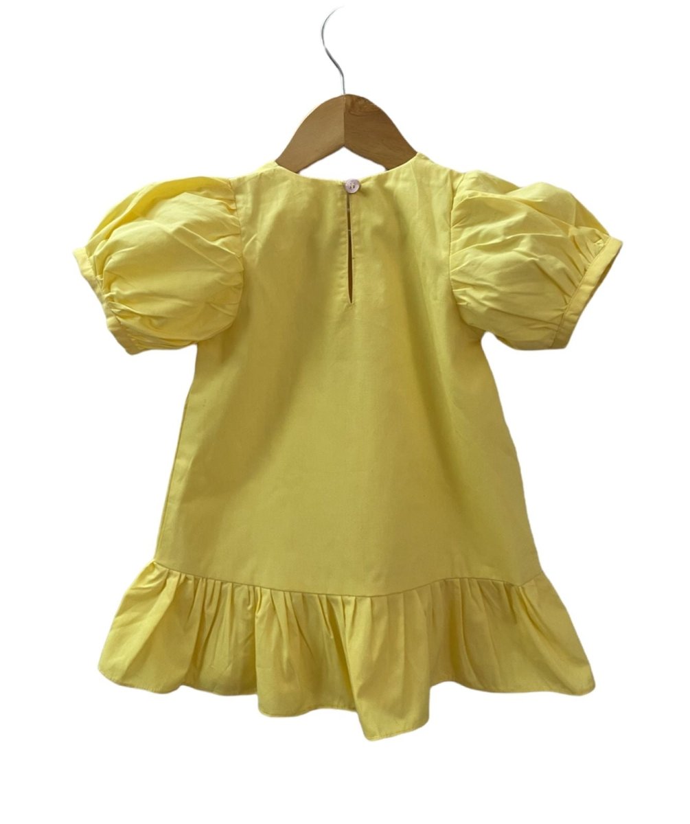 ArthLife Yellow Flower Patch Casual Dress | Grocsy