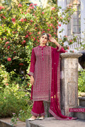 Anaita Rani Pink Embroidered Glory Silk Plazzo Suit | Grocsy