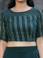 Juniper Womens Emeraldgreen Georgette Clothing Sets | Grocsy