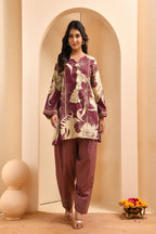 Vaasva Women Brown Cotton Cord Set With Fashi Pant | Grocsy