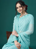 kasee Ethnic Motifs Embroidered Embellished Saree | Grocsy