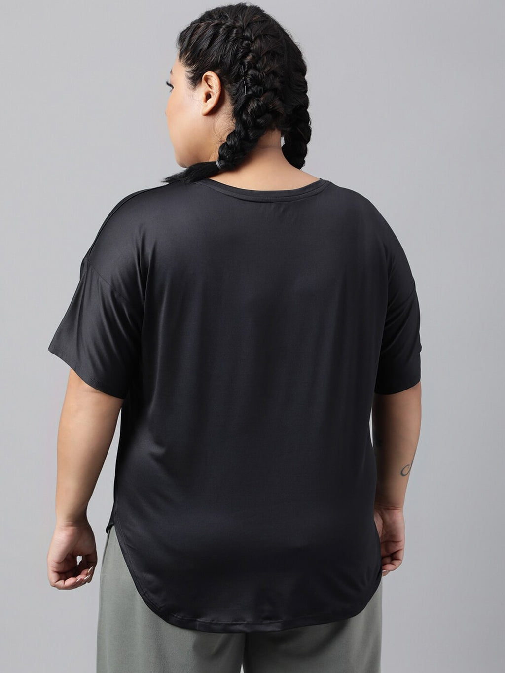 MKH Plus Size Drop Shoulder Sleeves Dri FIT Relaxed Fit Sports T-shirt | Grocsy