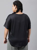 MKH Plus Size Drop Shoulder Sleeves Dri FIT Relaxed Fit Sports T-shirt | Grocsy