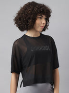 MKH Women Typography Printed Dri-FIT Sports T-Shirt | Grocsy