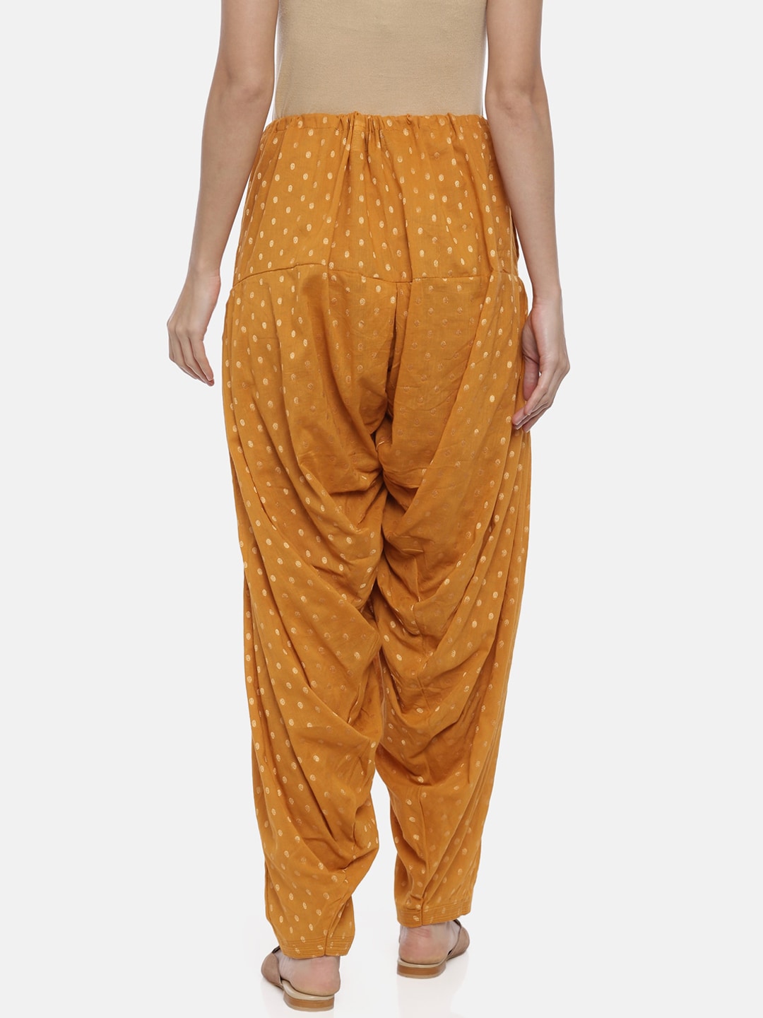 Souchii Tan Banarasi Thread Design Regular-Fit High-Rise Patiala | Grocsy