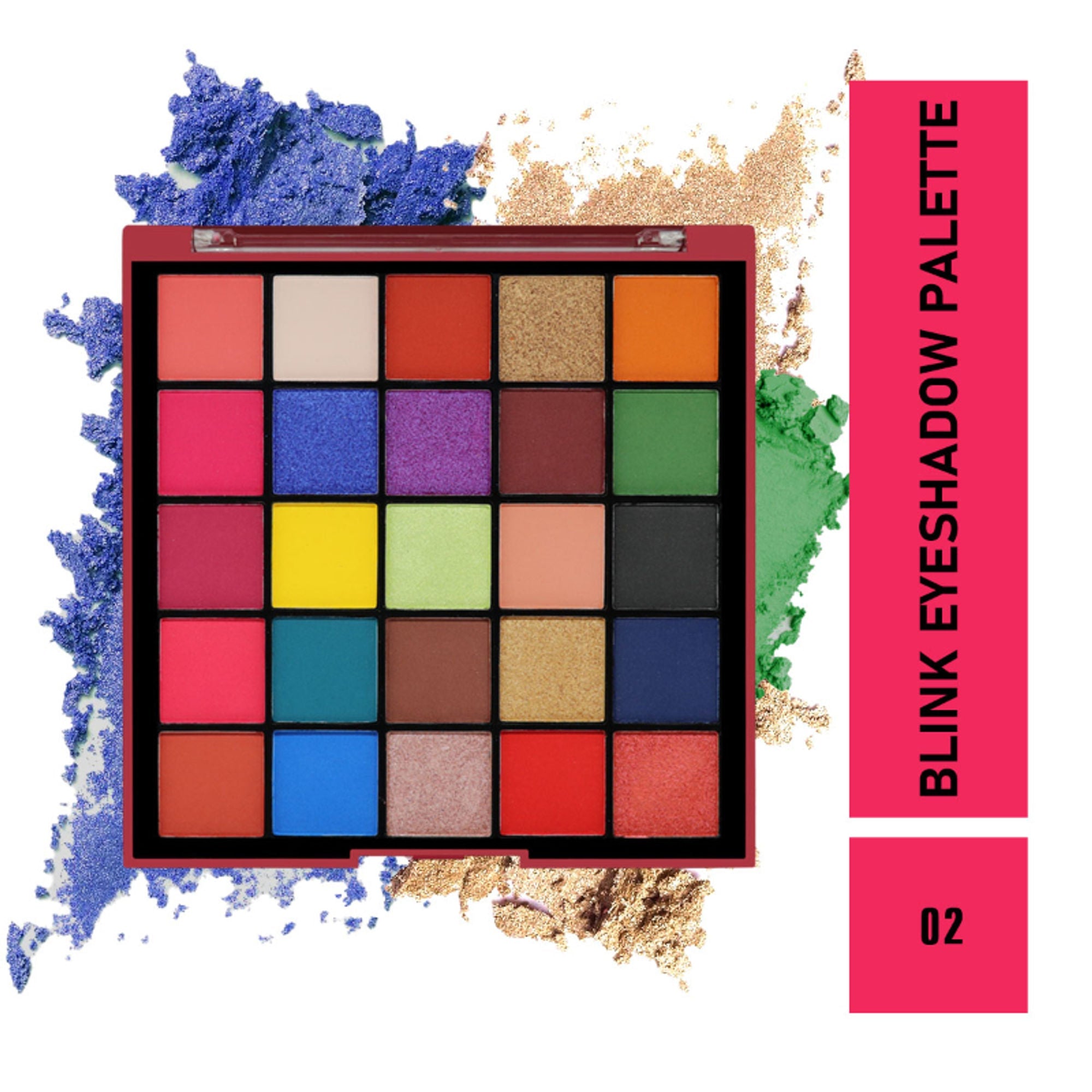 Matt Look 25 Colors Blink Eyeshadow Palette - 02 | Grocsy