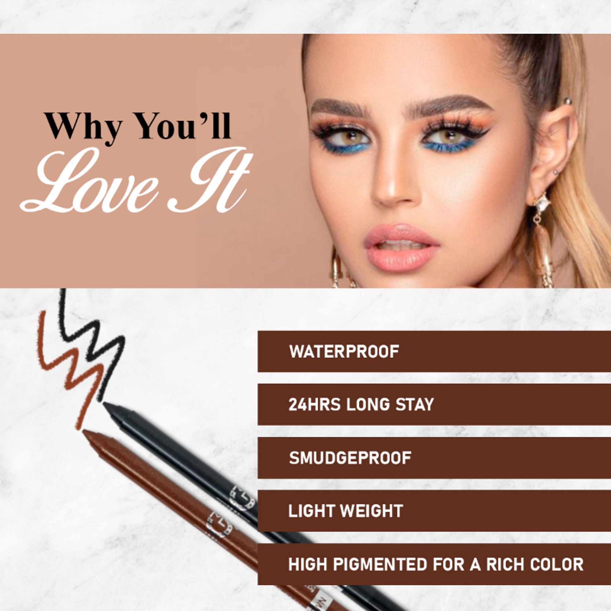 Matt Look Single Stroke Eyeliner Kohl Kajal - Royal Blue | Grocsy