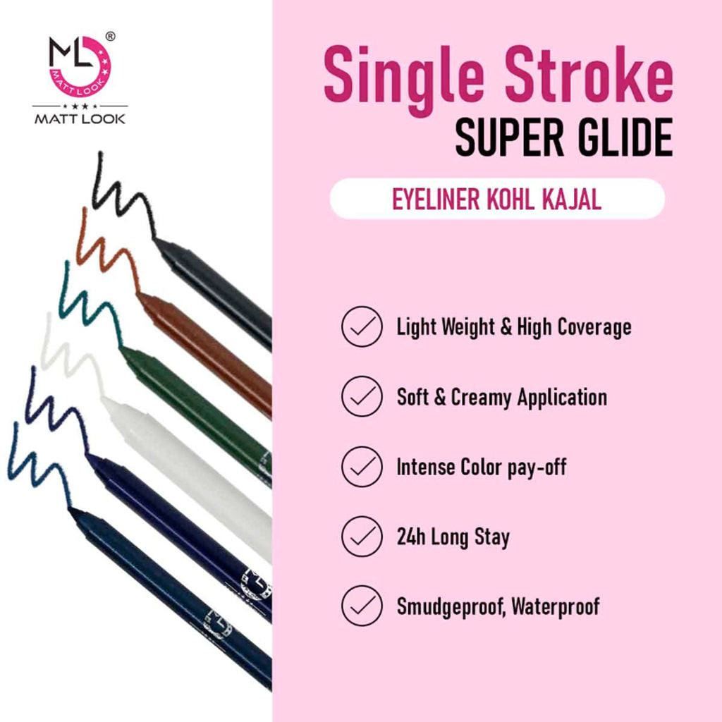 Matt Look Single Stroke Eyeliner Kohl Kajal - Royal Blue | Grocsy