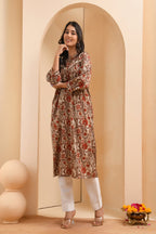 Vaasva Women Ajrakh Printed Kurta Pant Set | Grocsy